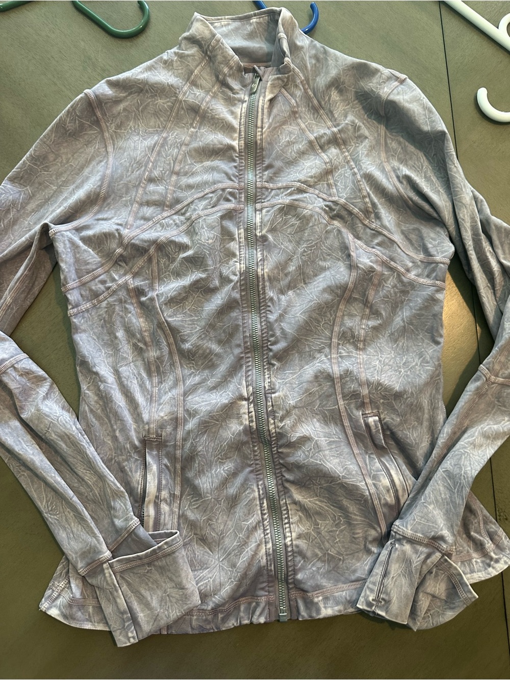 lululemon athletica Light Gray Printed Zip-Up Jacket